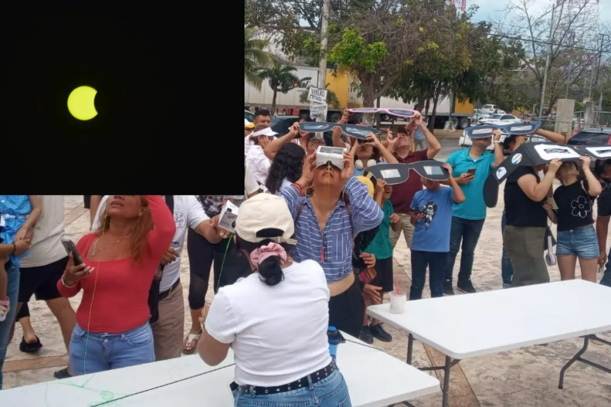 Así se vio el eclipse solar 2024 en el Planetario Ka Yok en Cancún