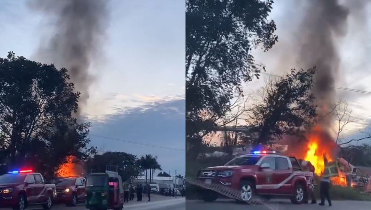 Se incendia una chatarrería en la vía Mérida-Tixkokob por segunda ocasión: VIDEO