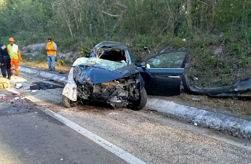 Accidente en la autopista Mérida Cancún deja un muerto y tres