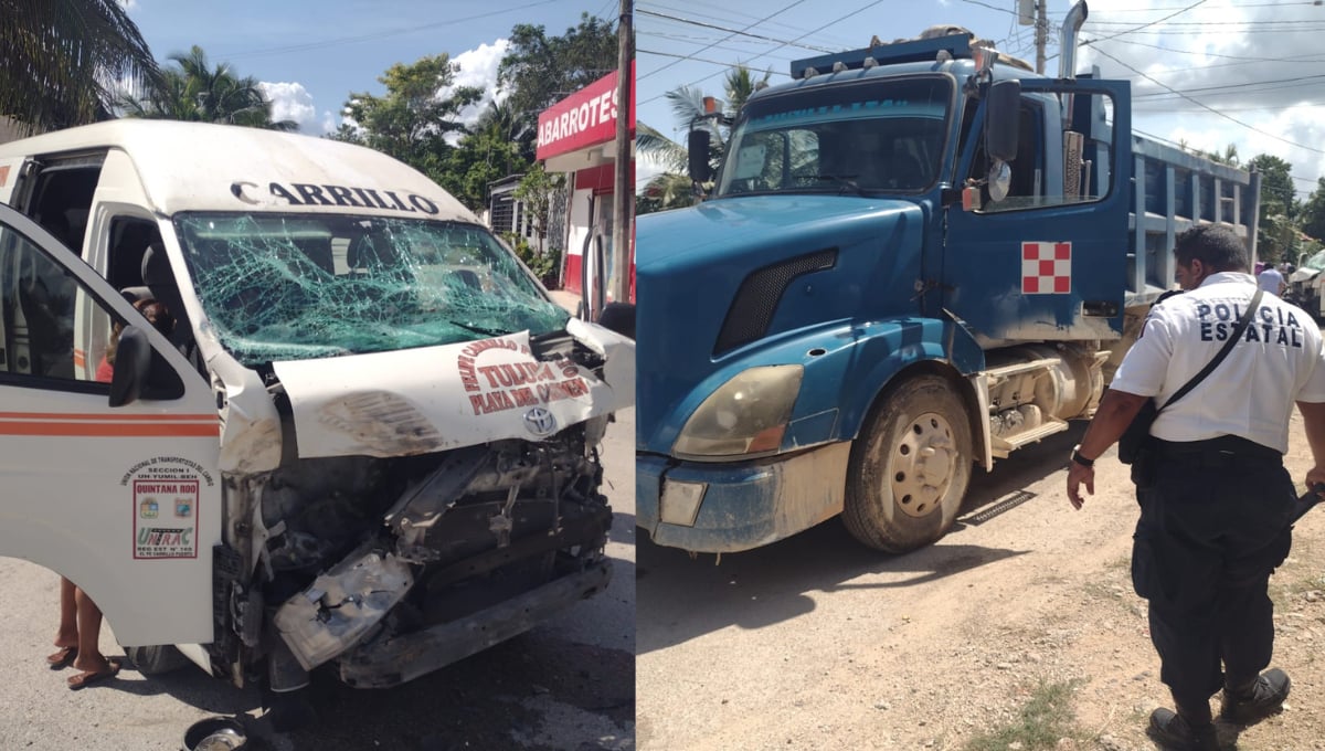 Accidente entre camión y combi deja una mujer lesionada en  Felipe Carrillo Puerto