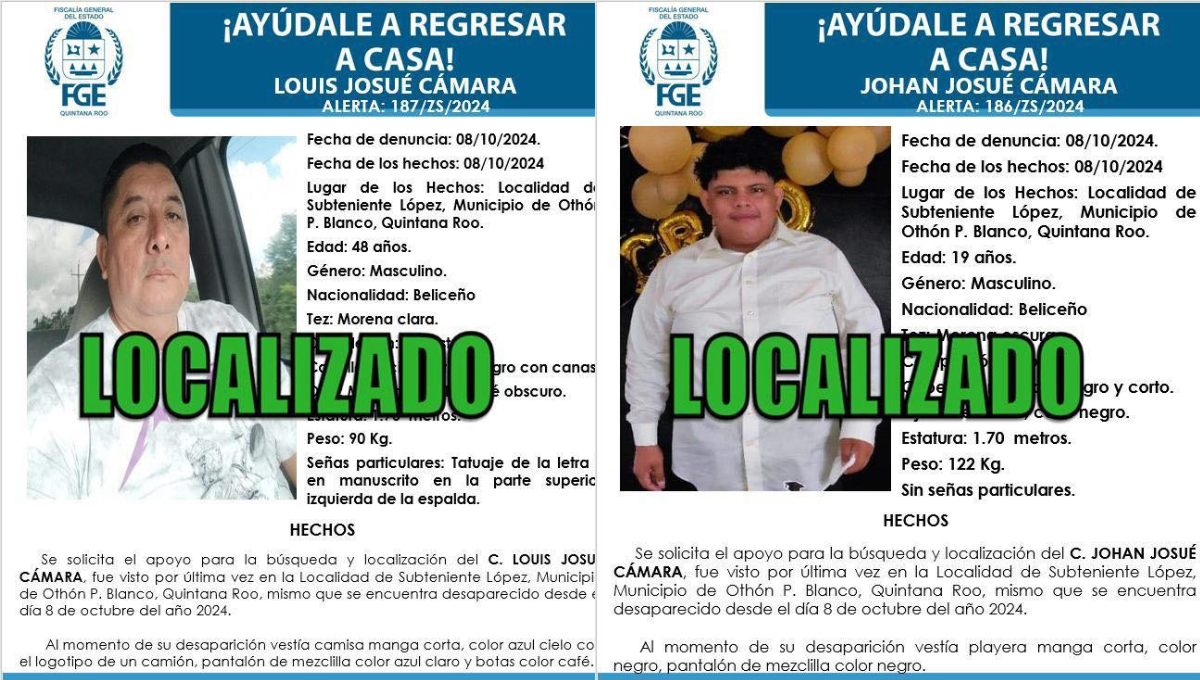 Localizan con vida a padre e hijo beliceños    desaparecidos al ir a Chetumal