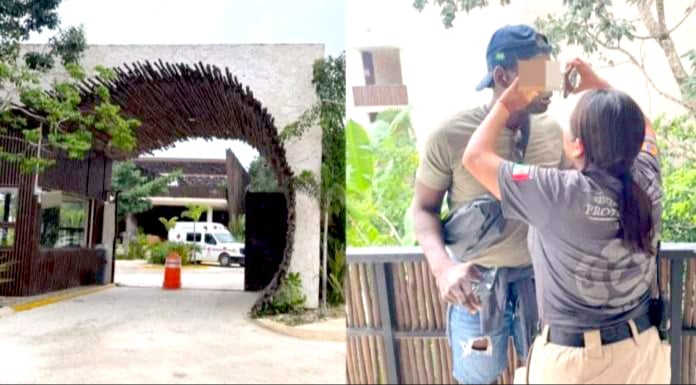 Turista sufre lesiones al intentar forzar una puerta de cristal de un hotel en Tulum