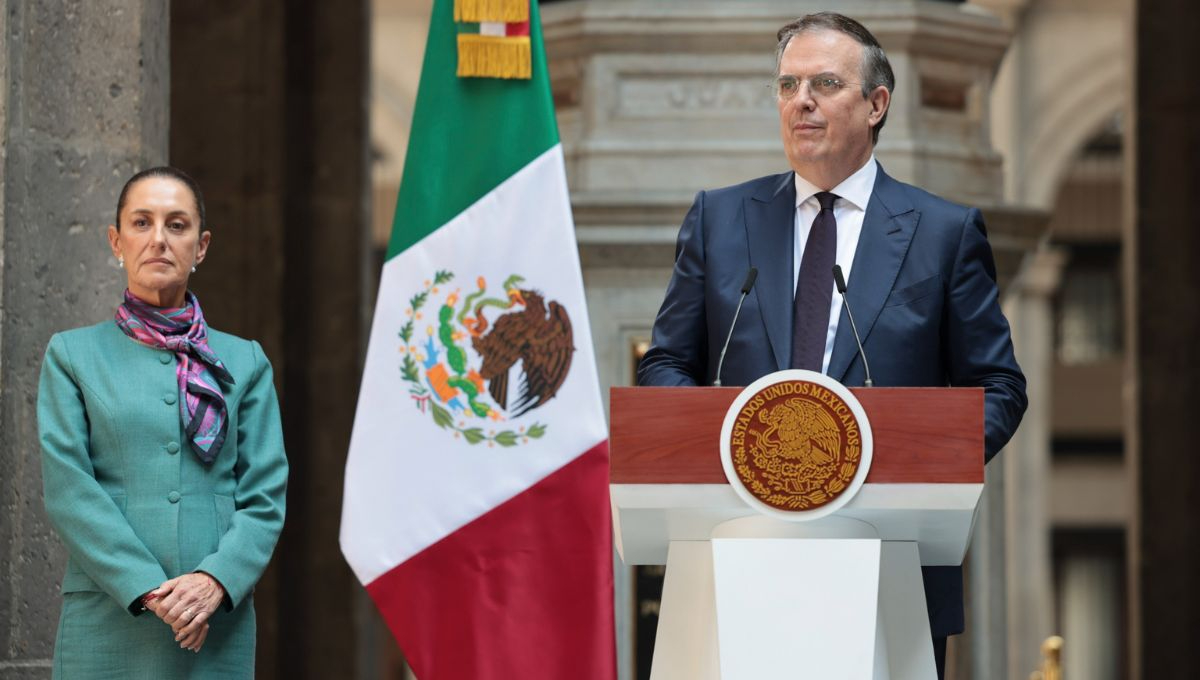 Marcelo Ebrard, Secretario de Economía y la presidenta de México, Claudia Sheinbaum