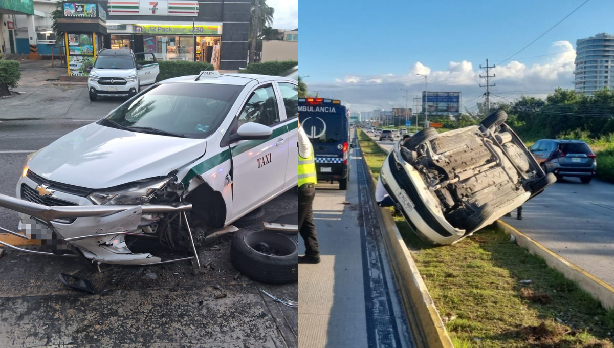 Reportan dos accidentes viales  durante la mañana del martes en Cancún