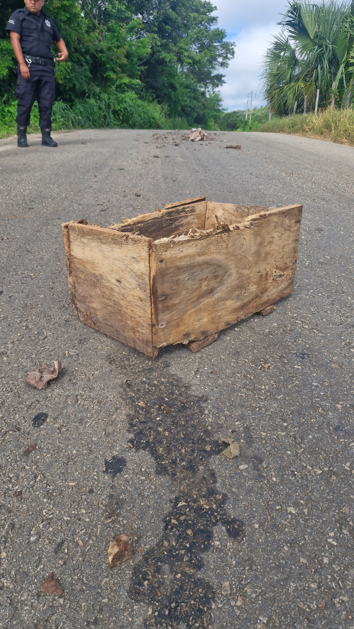 En la comisaría de Kancab, a unos metros del cementerio, encontraron fragmentos óseos