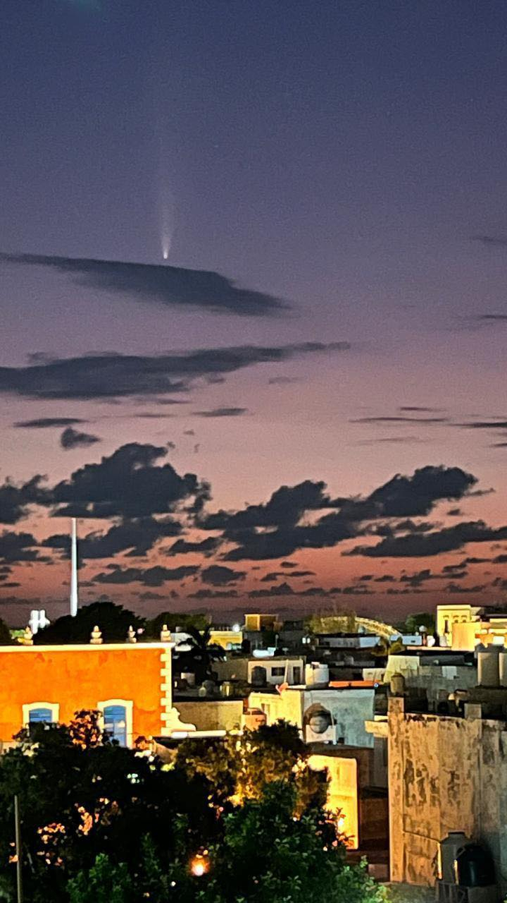 La gobernadora de Campeche, Layda Sansores, compartió imágenes del cometa C/2023 A3 (Tsuchinshan-ATLAS) captadas desde Campeche