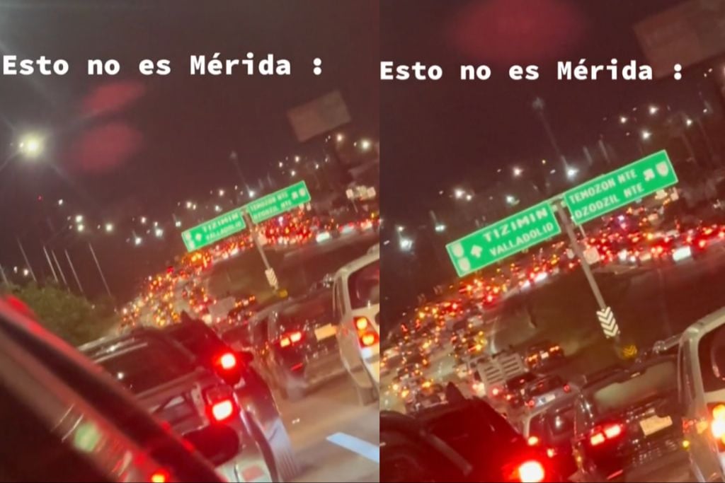 VIDEO: Tráfico "asusta" a Mérida; exhiben calles a vuelta de rueda