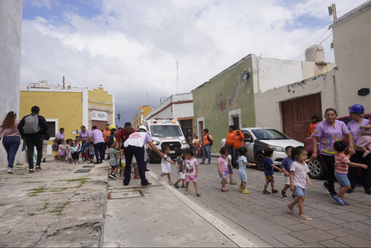 Una movilización de Protección Ciudadana se registró en el Centro Histórico de San Francisco de Campeche