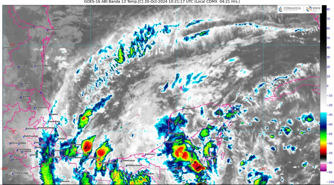 Depresión Tropical Nadine continúa dejando lluvias en el Sureste de México hoy domingo 20 de octubre