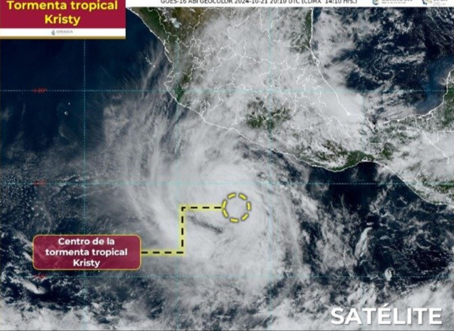 Se forma tormenta tropical Kristy en costas de Guerrero y Michoacán.