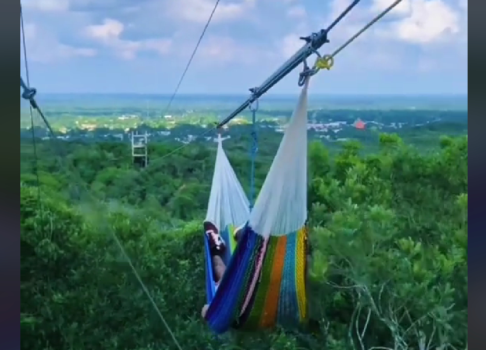 Se los van a llevar a la Nasa: tirolesa en hamaca, solo en Yucatán