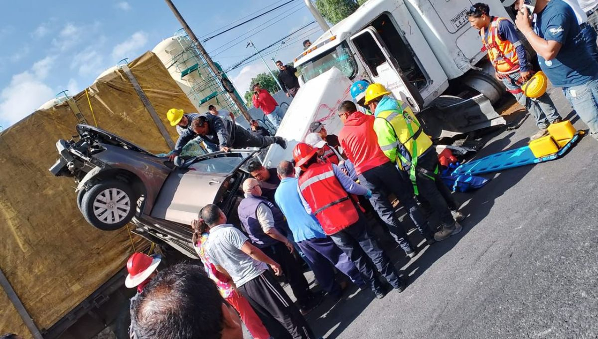 Choque múltiple en la México-Puebla: camión de basura sin frenos causa caos