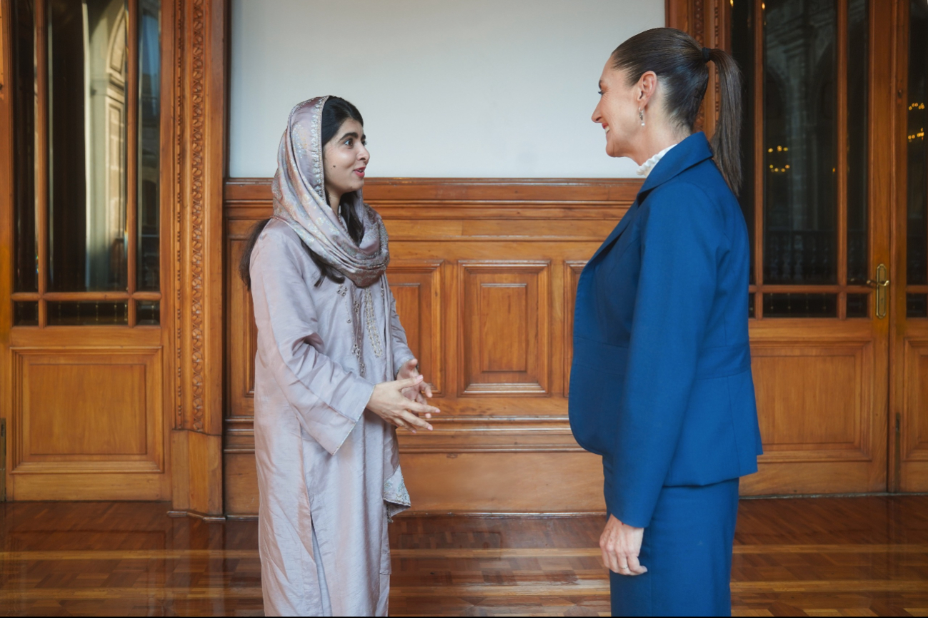   Claudia Sheinbaum recibe a Malala Yousafzai, premio Nobel de la paz; “las mujeres podemos ser lo que queramos ser