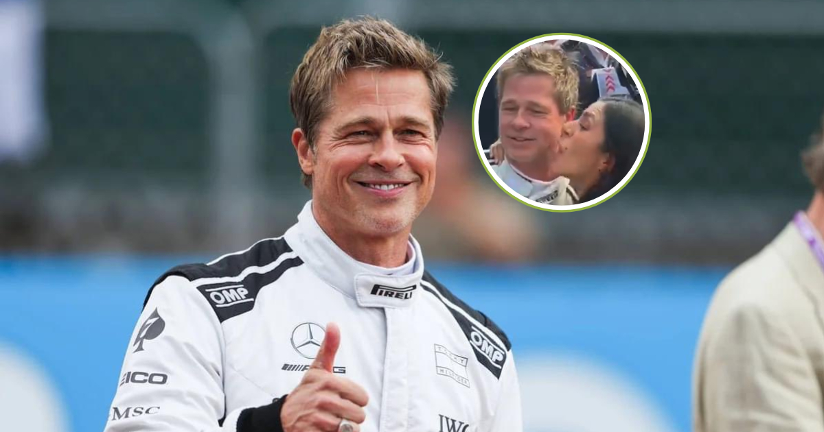 Fan roba beso a Brad Pitt  en rodaje de su película  en el GP de México 2024 