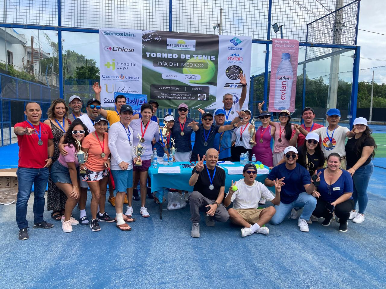 Revelan los ganadores del Torneo de Tenis del Día del Médico en Cancún