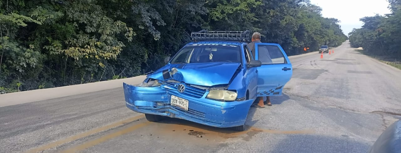 Volquetero ocasiona fuerte accidente en la carretera Escárcega-Xpujil y huye 