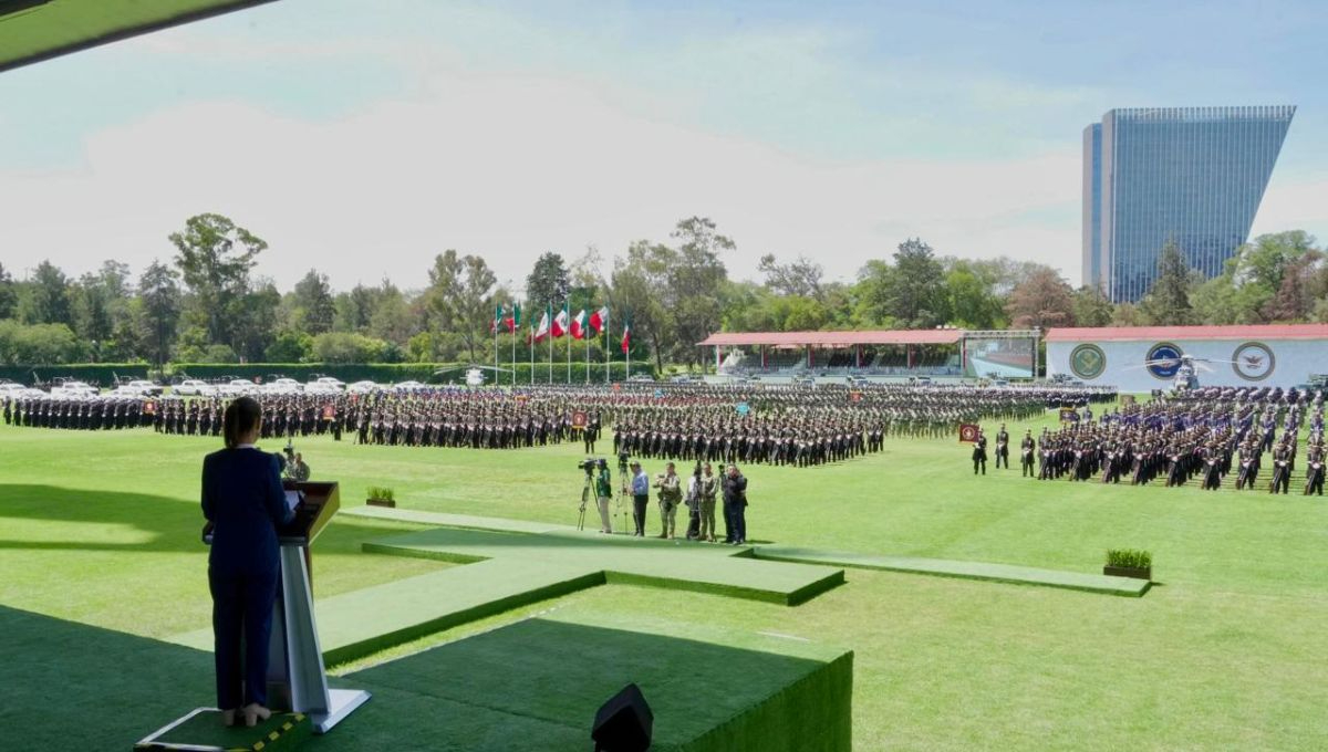 Ceremonia de salutación de las Fuerzas Armadas y Guardia Nacional a la presidenta Claudia Sheinbaum