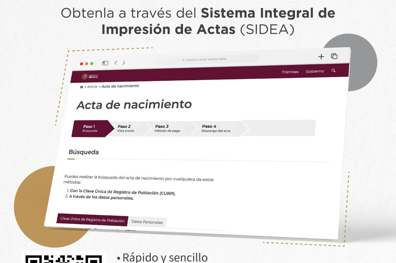 Así puedes obtener tu acta de nacimiento certificad con tu CURP en formato PDF