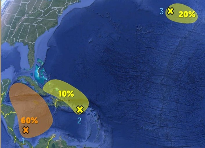 Posible desarrollo ciclónico en 48 horas en el Caribe sube al 10%  de probabilidad para Quintana Roo 