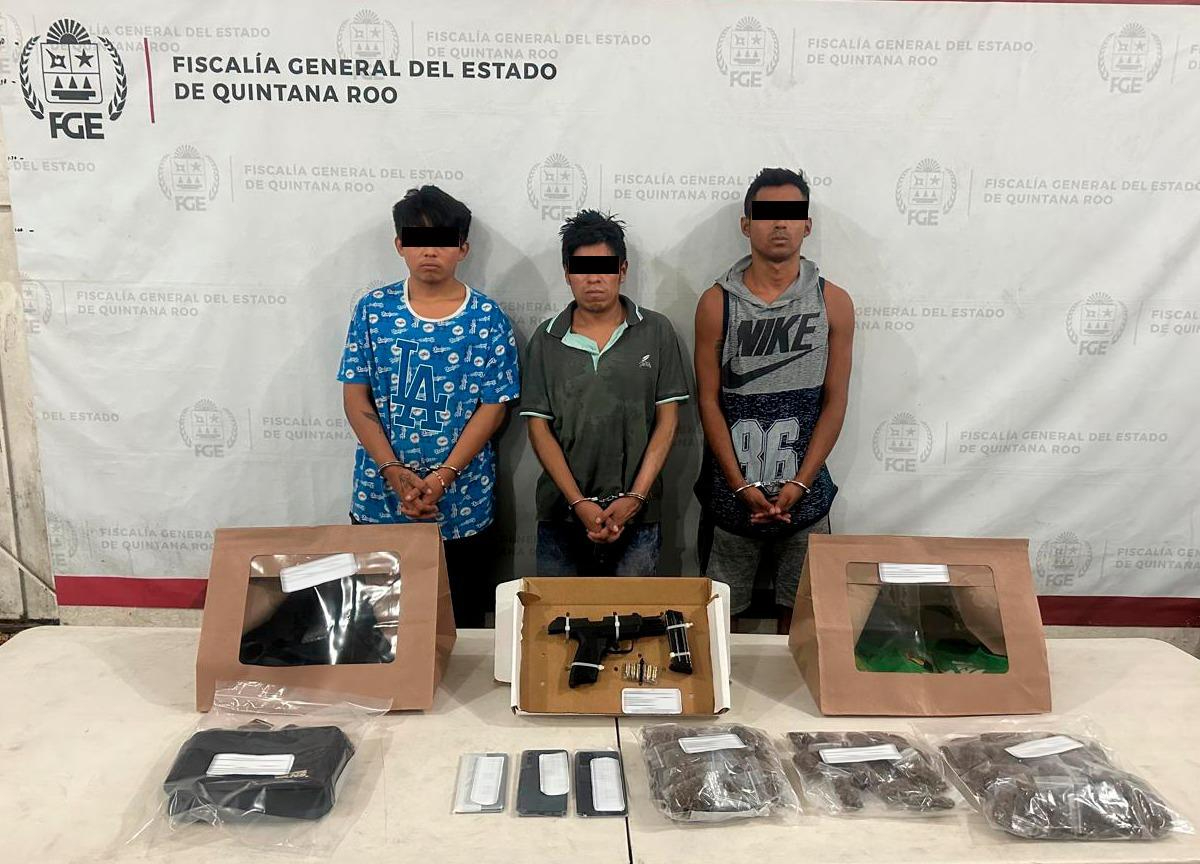 Detienen a tres integrantes de un grupo delictivo en Cancún