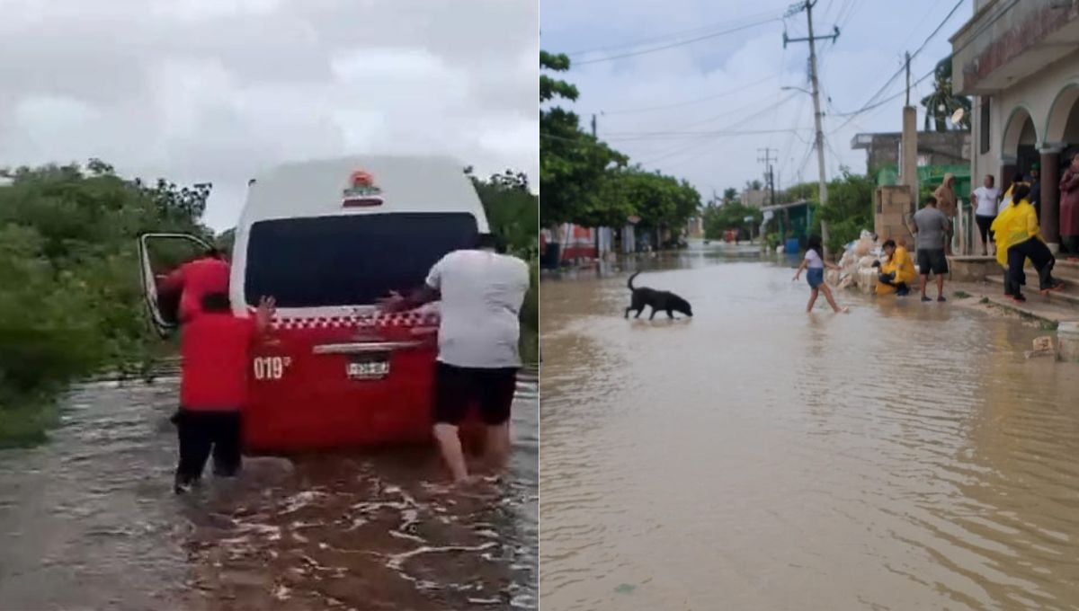 El mar ha sobrepasado su nivel en Isla Arena, Calkiní, inundando calles y alcanzando 50 cm de altura