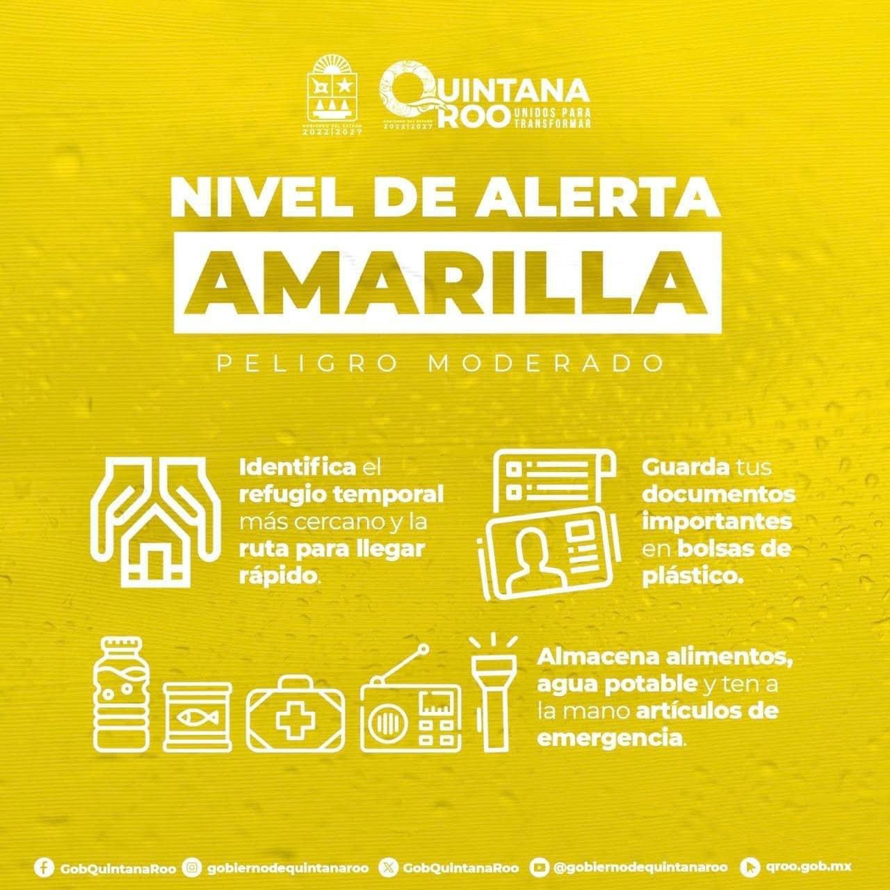 Alerta Amarilla se activa para el norte de Quintana Roo por “Milton"