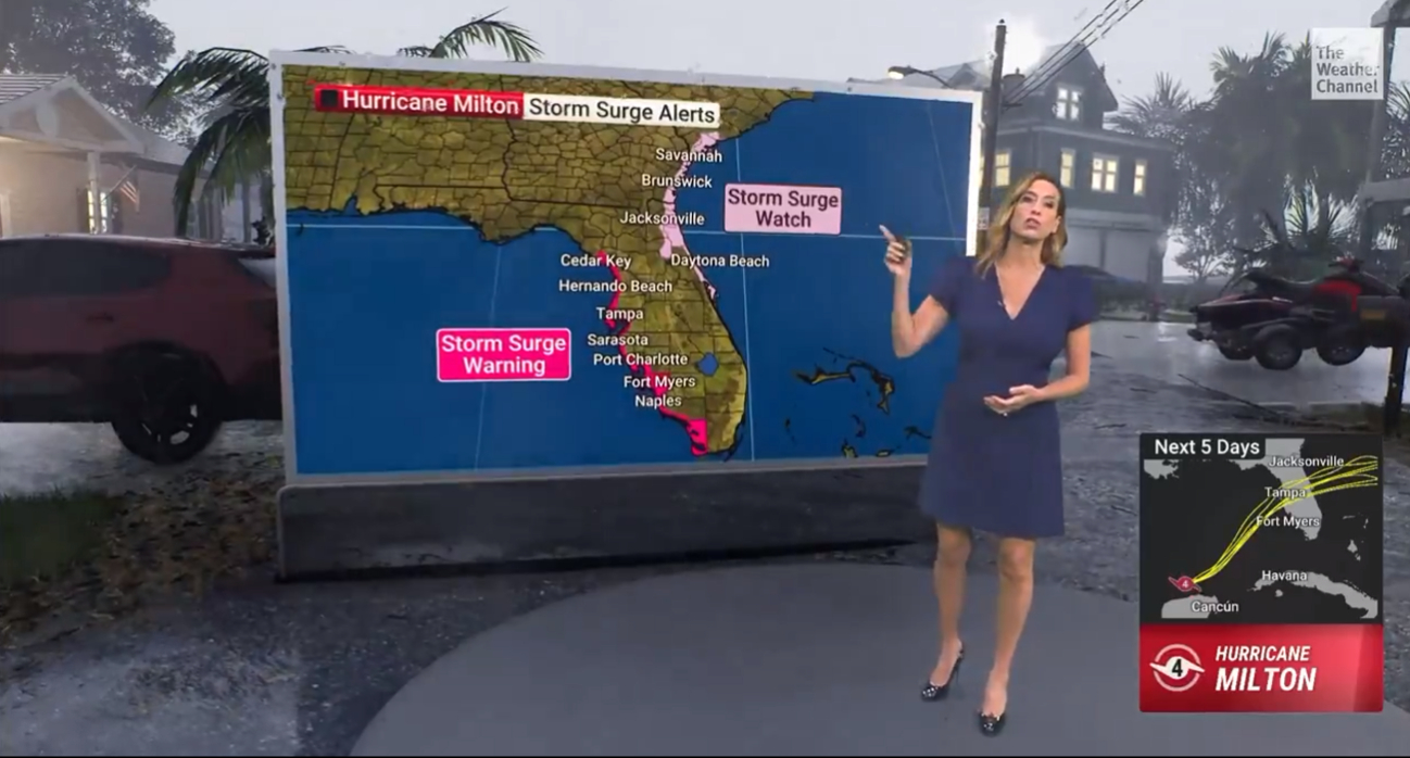 Simulación de un huracán categoría 5 muestra el nivel del agua al que puede llegar en Tampa, Florida.