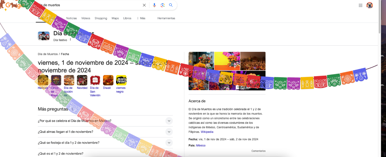 Doodle de Día de Muertos: ¿Cómo adornar con papel picado tu celular?