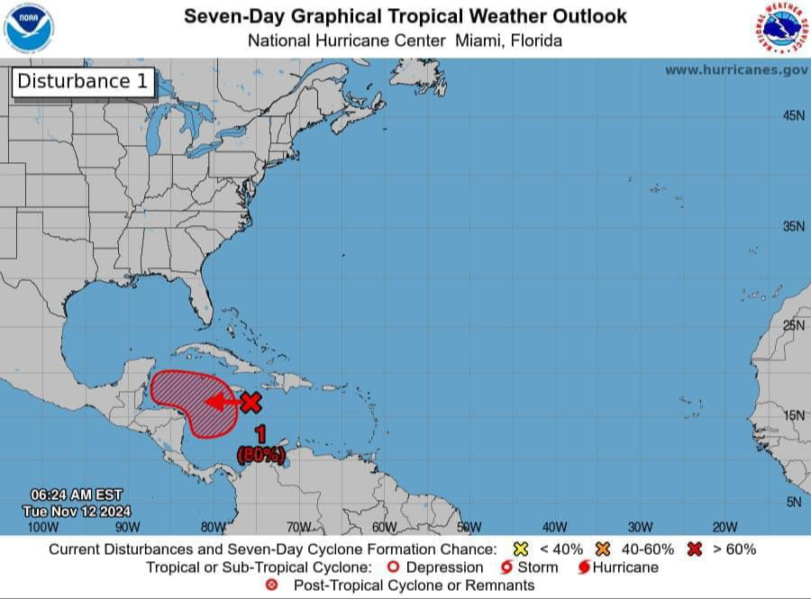 Se espera que se mantenga en el mar Caribe hasta este fin de semana