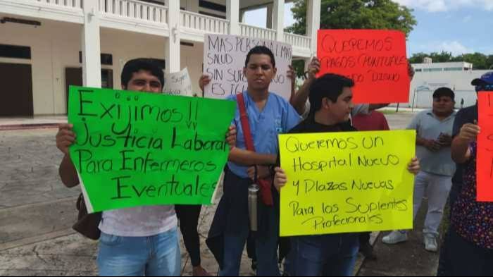 Enfermeros del Hospital General de Chetumal siguen sin ser pagados.