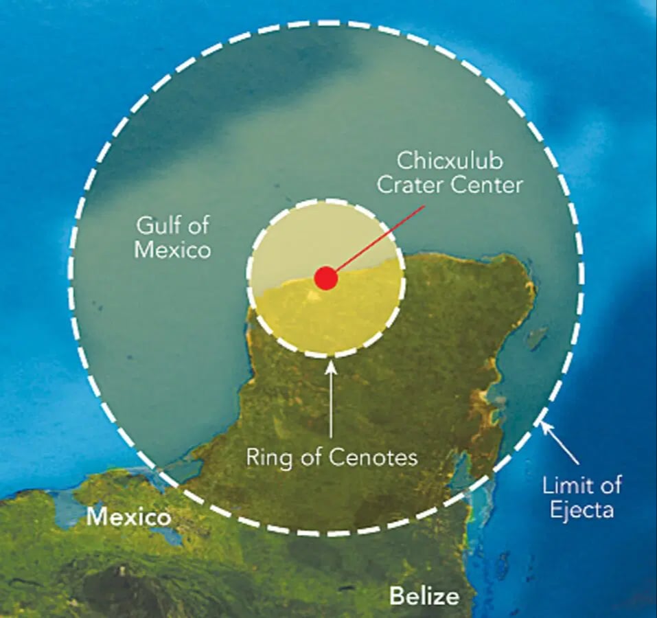 El evento de Chicxulub formó el suelo peninsular compuesto de piedra caliza, residuos minerales y coral