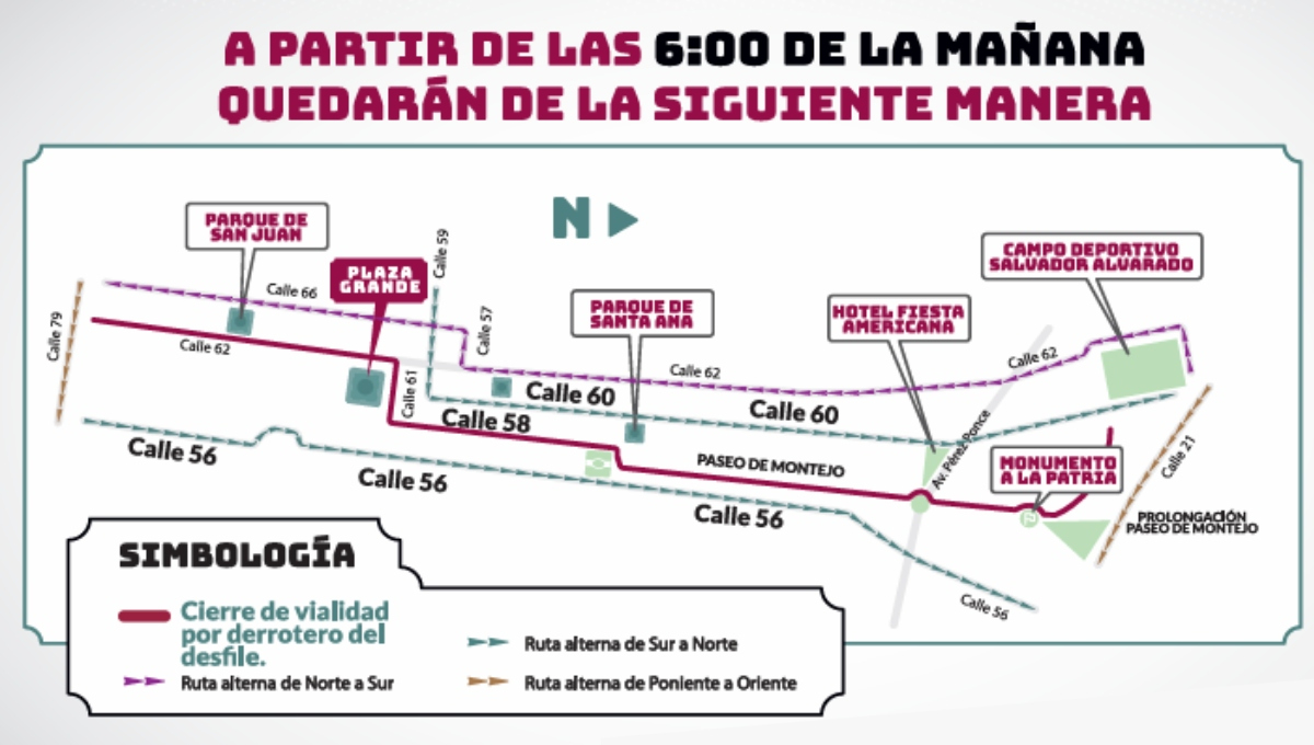 El recorrido del desfile en Mérida será desde Paseo de Montejo