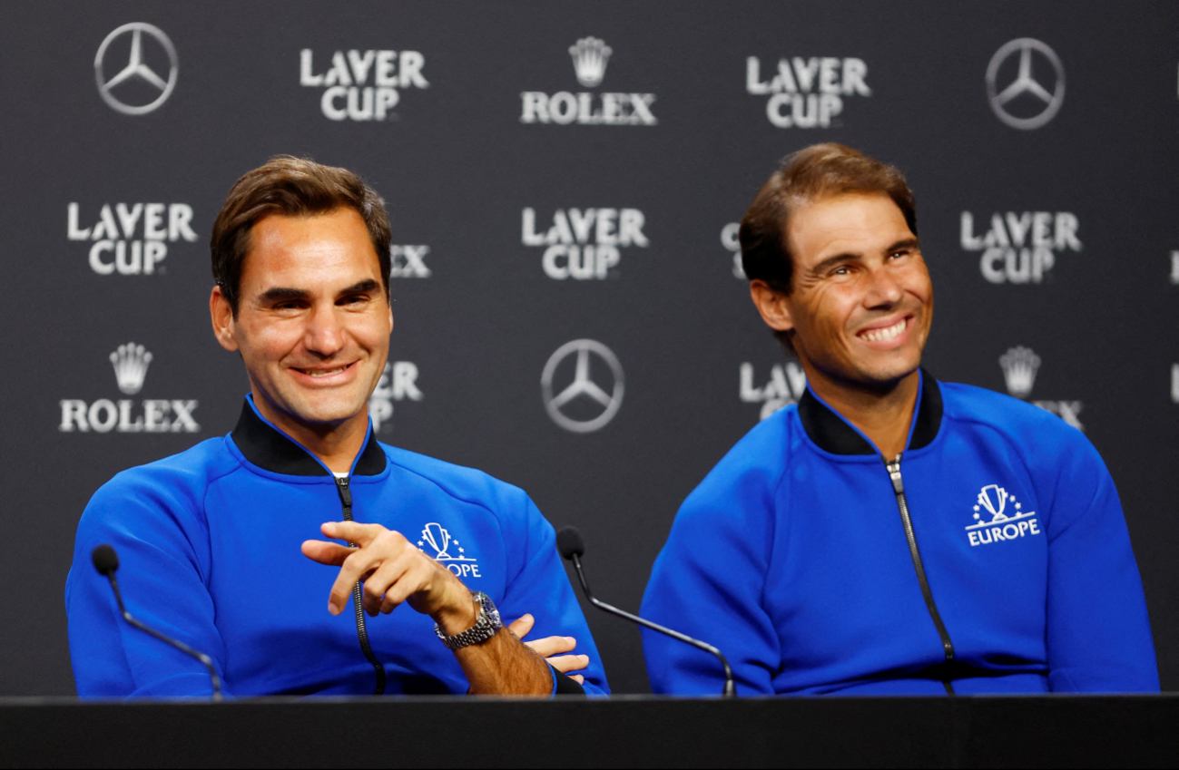 Federer se despide de Nadal fuera de la cancha