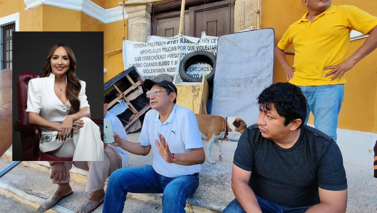 Extrabajadores del Ayuntamiento de Campeche Bloquean el Palacio Municipal