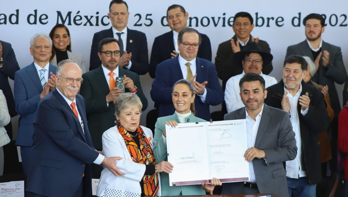 La presidenta Claudia Shienbaum ecabezó la firma del Acuerdo Nacional por el Derecho Humano al Agua y la Sustentabilidad