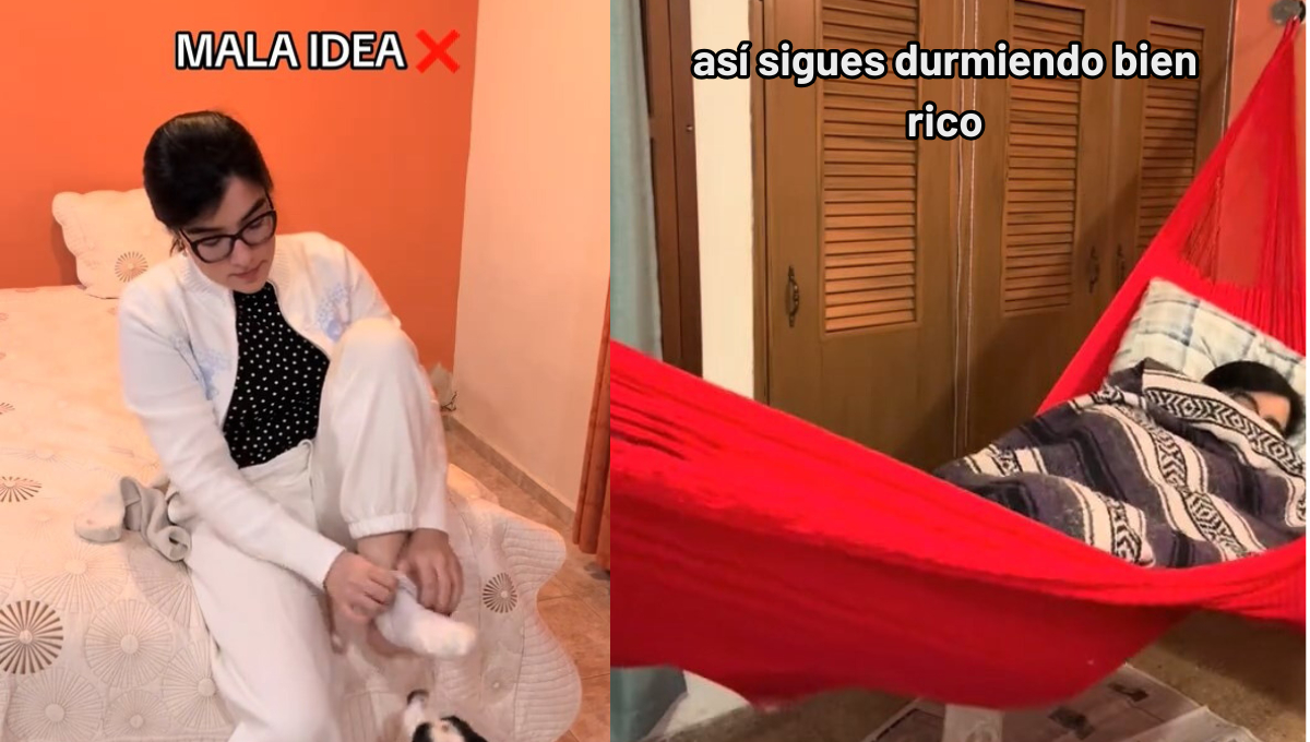 La usuaria de TikTok vicky_wolff se volvió viral con un tutorial humorístico sobre cómo sobrevivir al "frío heladez" en la Península de Yucatán