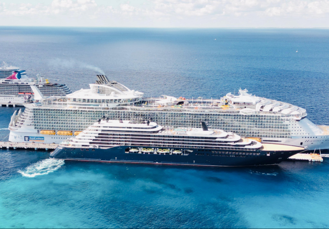 Cozumel ve la llegada de cuatro cruceros a su tierra.