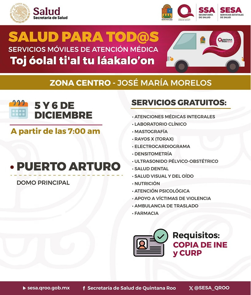 El 5 y 6 de diciembre se podrá acudir a las unidades de "Salud para Todos"