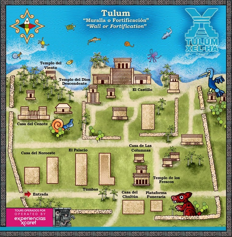 Mapa para recorrer Tulum