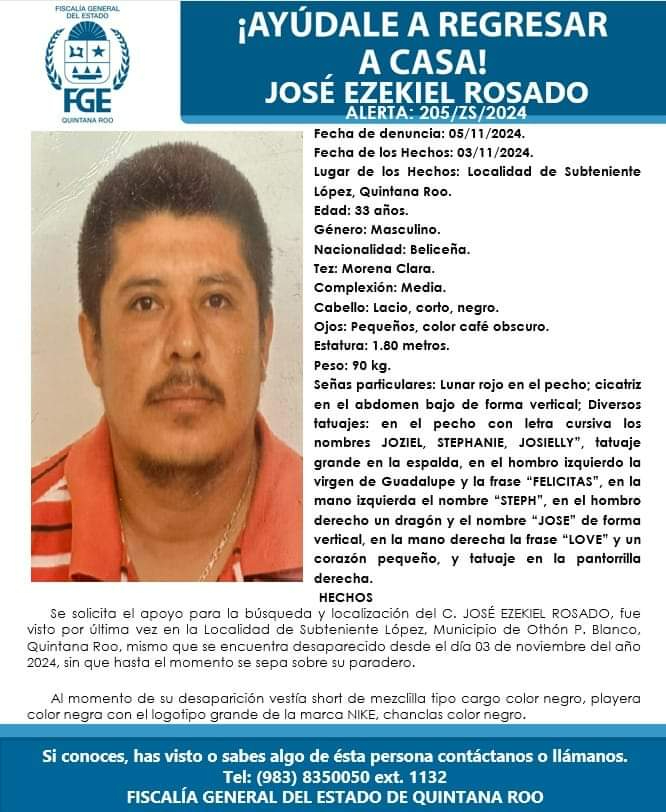 José Ezekiel Rosado se encuentra desaparecido desde el 3 de noviembre.