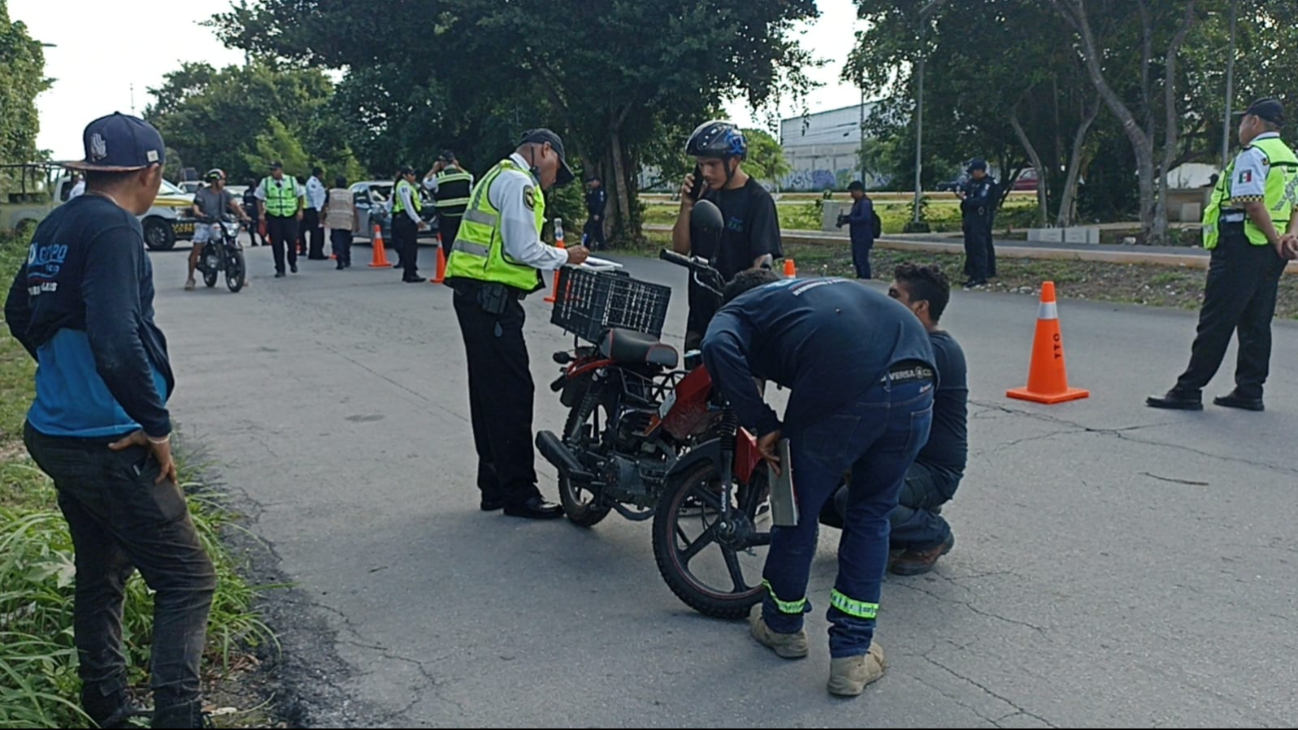 Realizan operativo por rodadas en la avenida 20 de noviembre de Cancún