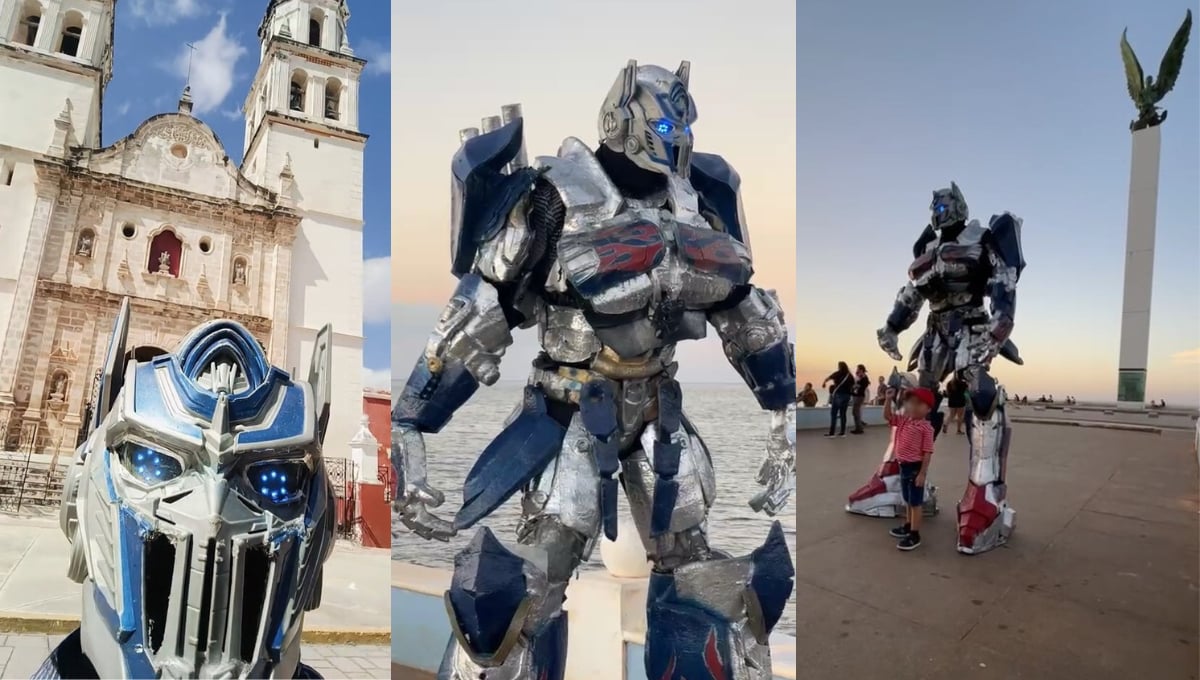 Optimus Prime sorprende a Campeche con su visita al Parque Principal y el Malecón de la Ciudad