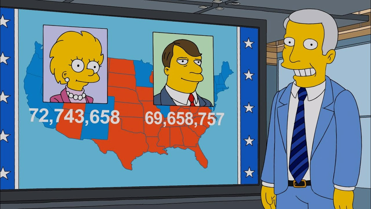 Redes claman que Los Simpson predijeron las elecciones EU 2024.