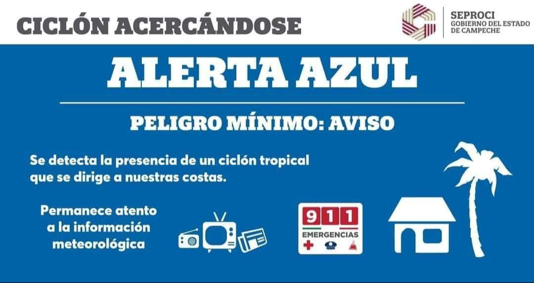 Alerta Azul en Campeche por acercamiento del huracán Rafael