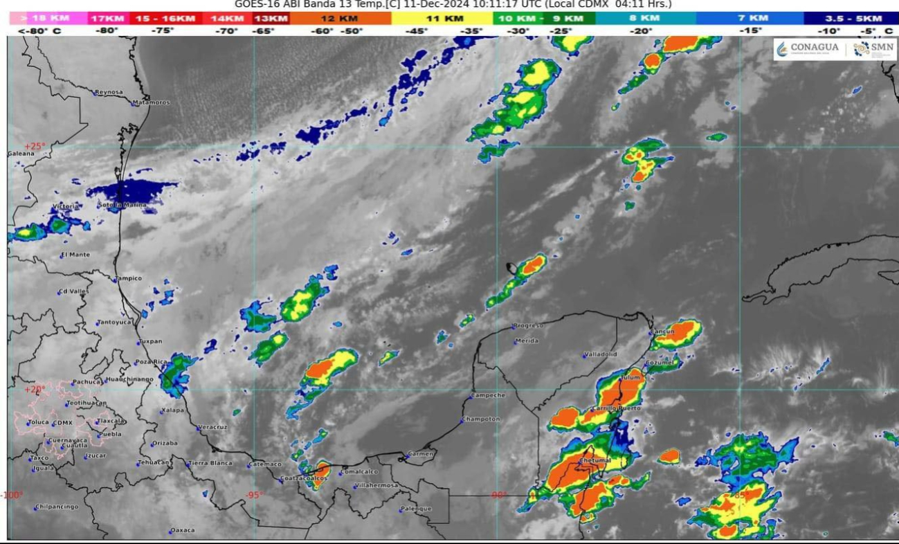 La región de Chetumal puede esperar fuertes lluvias durante estas fechas.