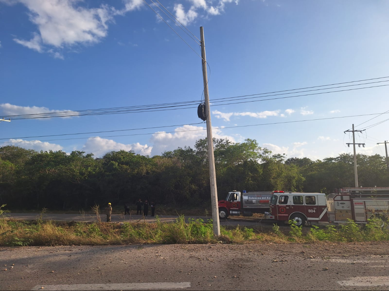 Se ha formado tráfico en la zona del accidente