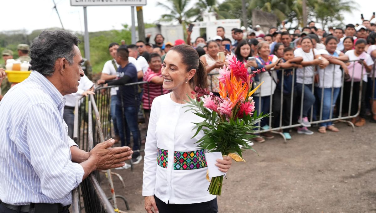 Presidenta Claudia Sheinbaum pardo en Palenque, Chiapas