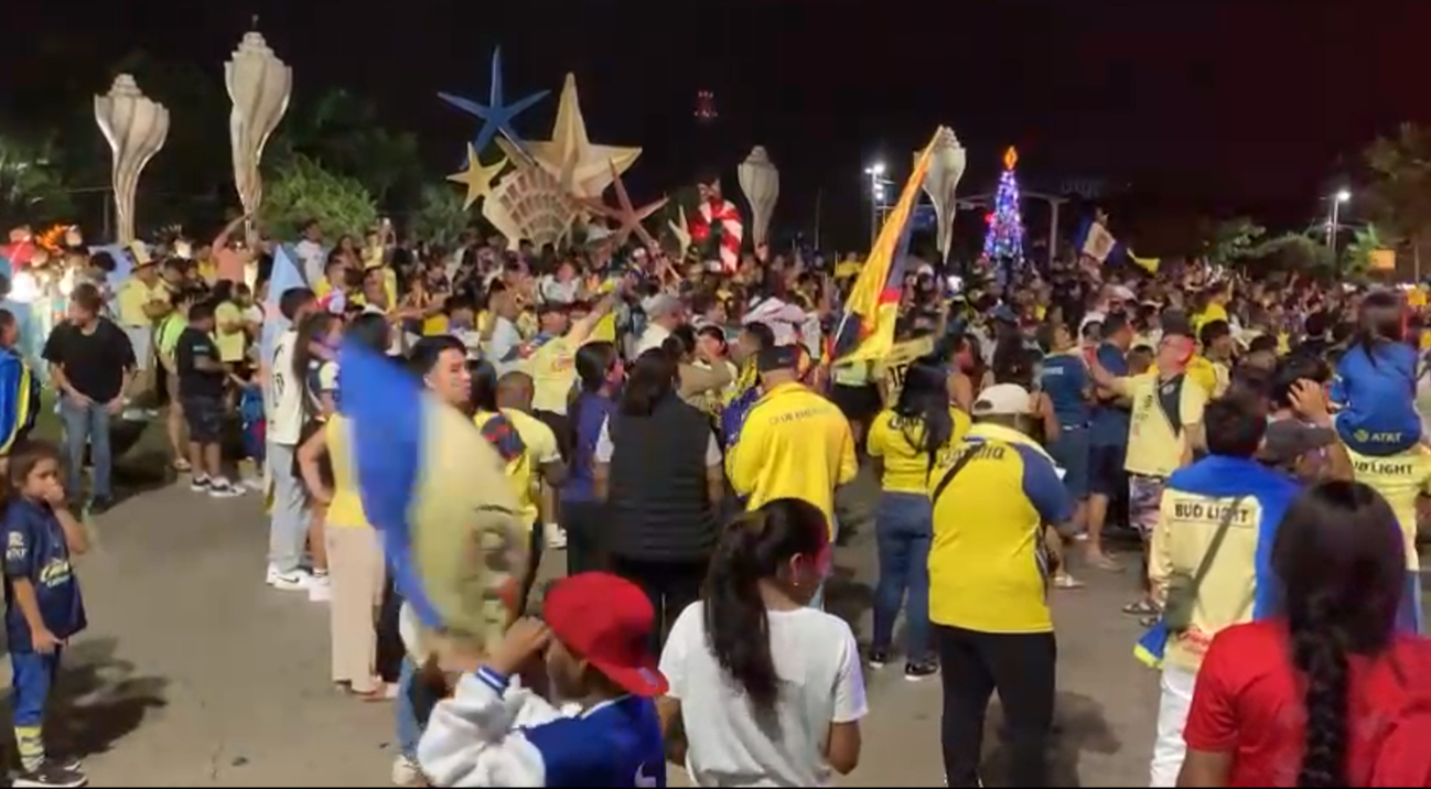 Americanistas celebran tricampeonato después de partido contra los Rayados de Monterrey.