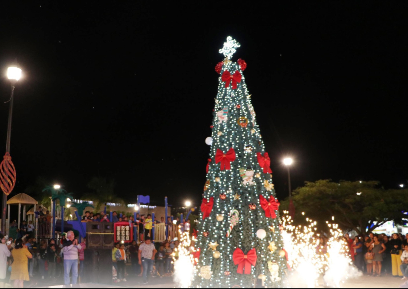 El encendido del árbol navideño tuvo lugar el 7 de diciembre en el parque principal