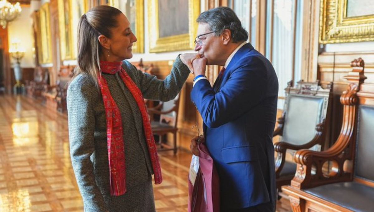 La presidenta de México recibió este lunes en Palacio Nacional a su homólogo de Colombia